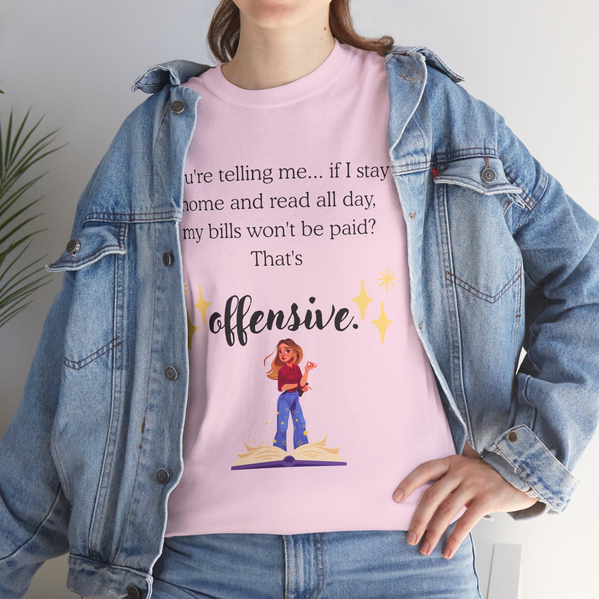 “That’s Offensive” Funny Reader T‑Shirt — Book Lover Graphic Tee