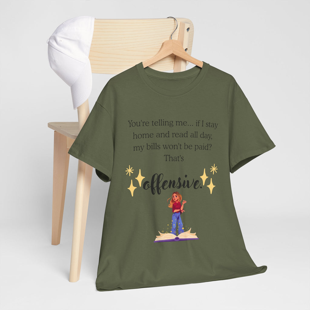 “That’s Offensive” Funny Reader T‑Shirt — Book Lover Graphic Tee