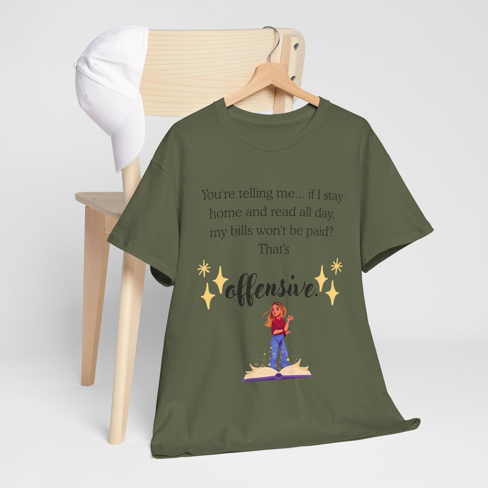 “That’s Offensive” Funny Reader T‑Shirt — Book Lover Graphic Tee