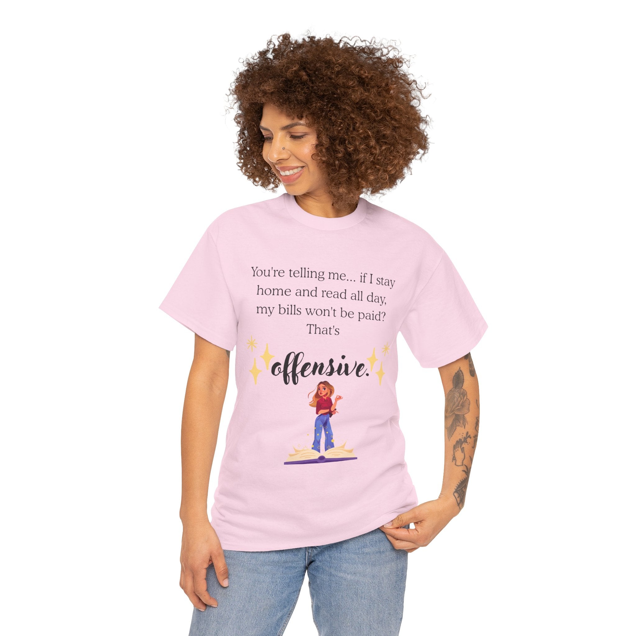“That’s Offensive” Funny Reader T‑Shirt — Book Lover Graphic Tee