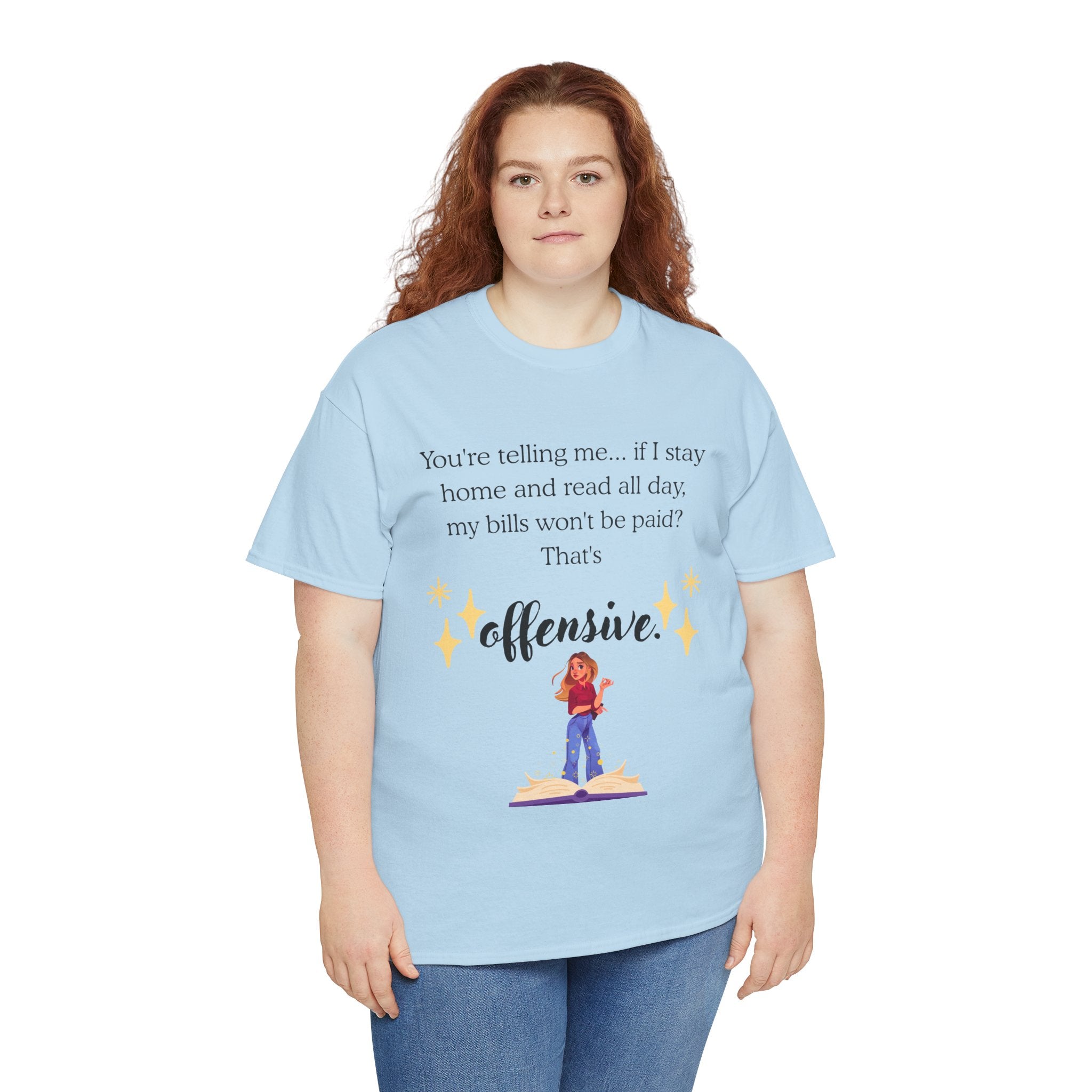 “That’s Offensive” Funny Reader T‑Shirt — Book Lover Graphic Tee
