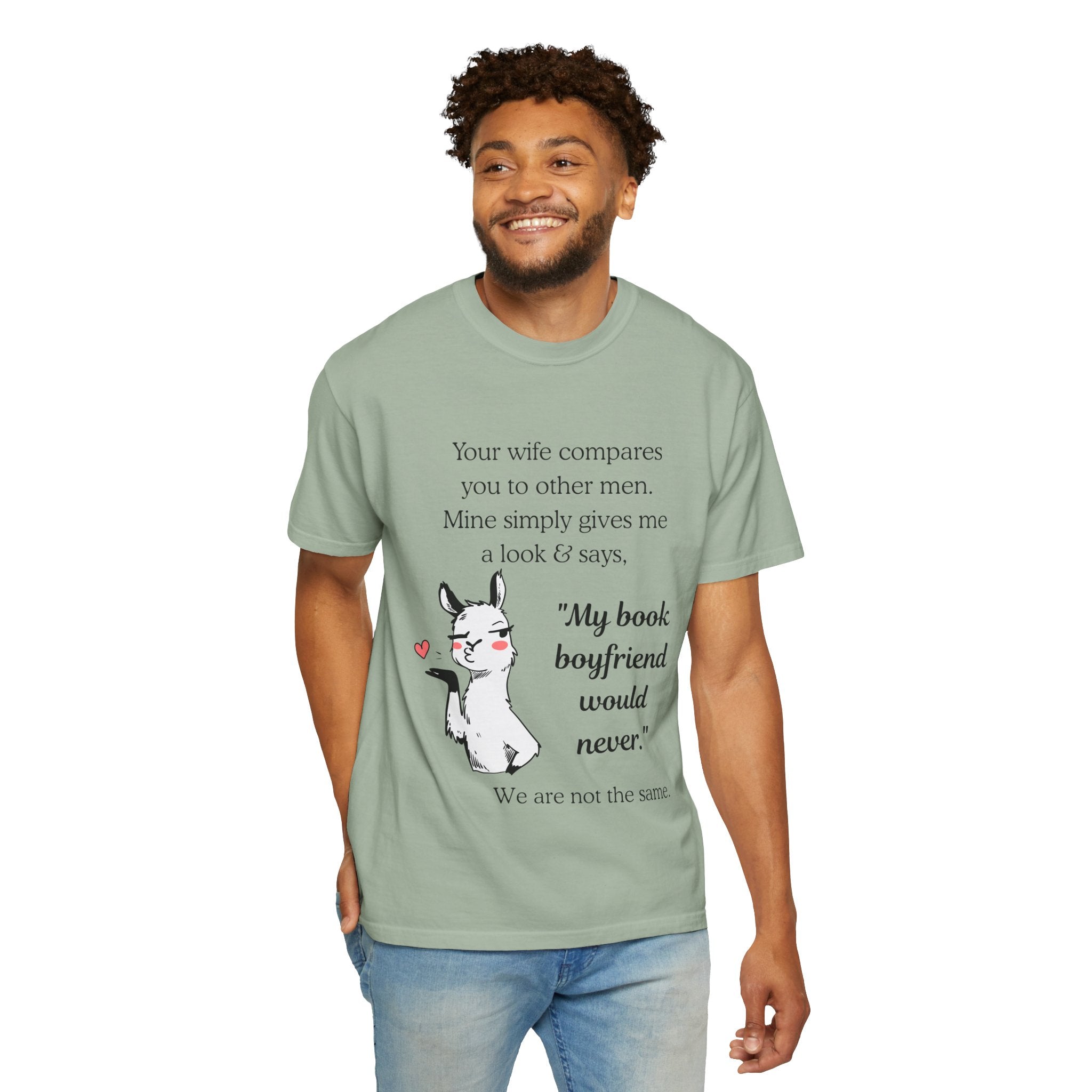 Book Boyfriend T-Shirt – “My Book Boyfriend Would Never” | Funny Reader Shirt | BookTok Romance Tee