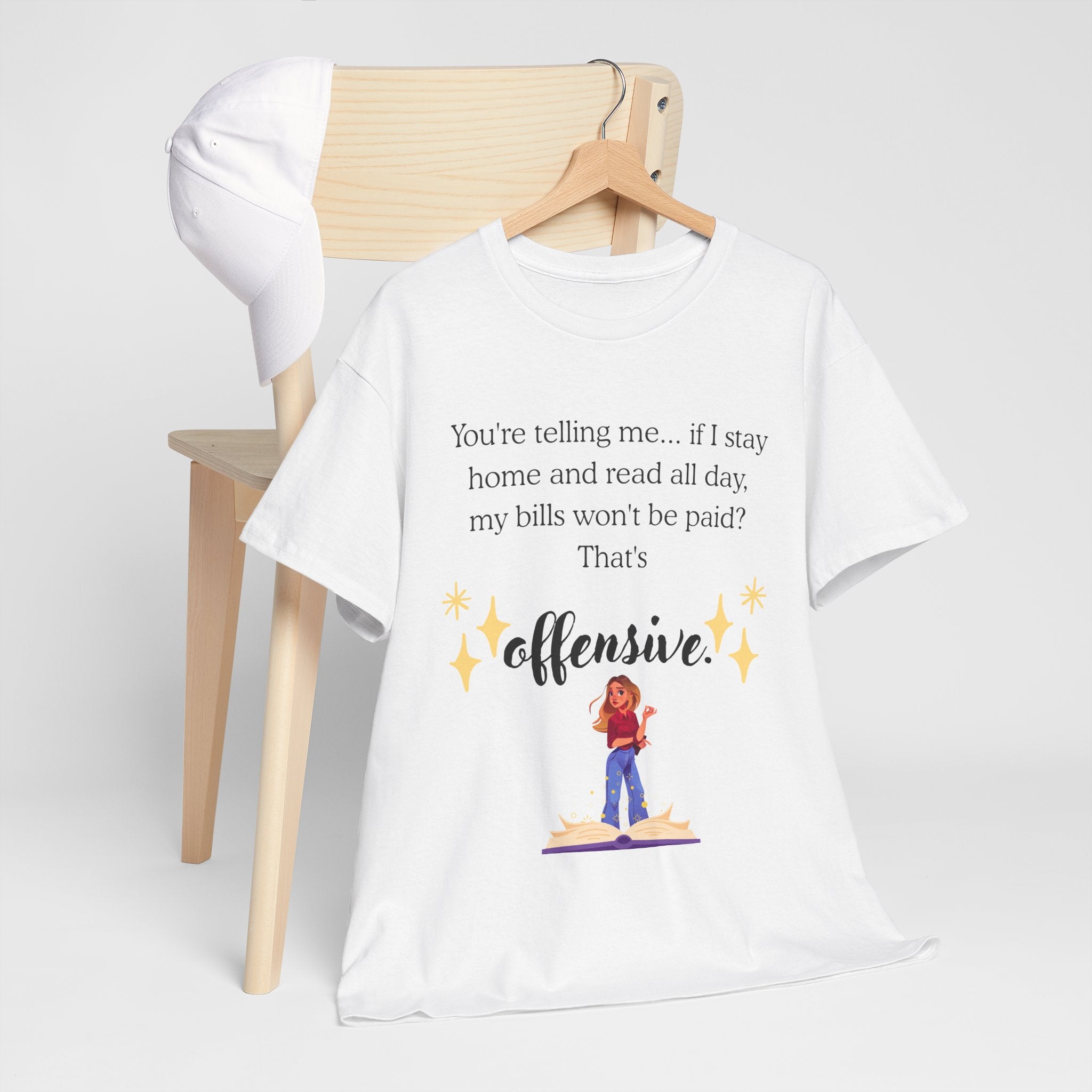 “That’s Offensive” Funny Reader T‑Shirt — Book Lover Graphic Tee